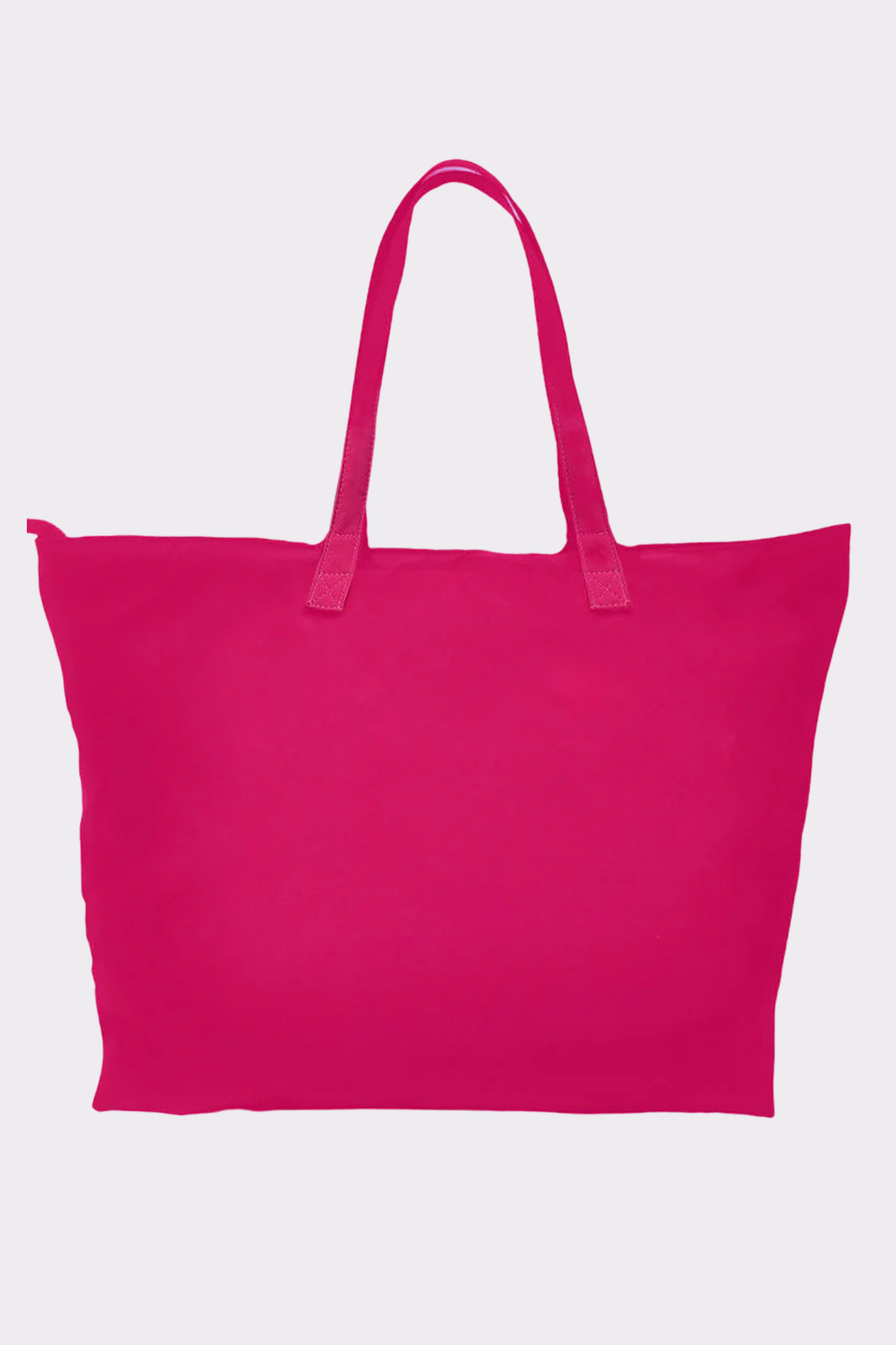 The Urban Slate Waterproof Bag is a spacious, plain, bright pink gym and travel bag with two handles, shown against a light gray background.