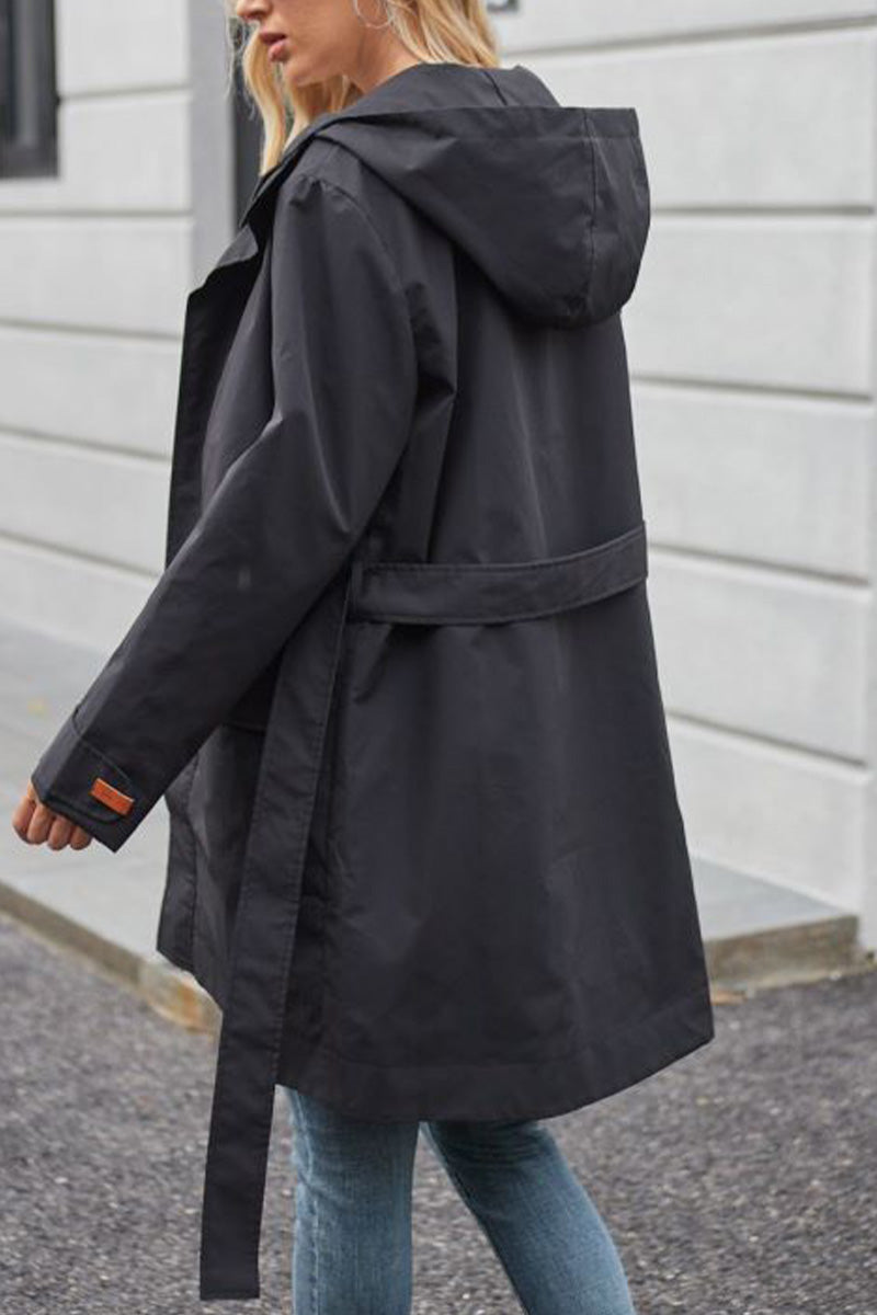 BLACK HIGH COLLAR WINDBREAKER