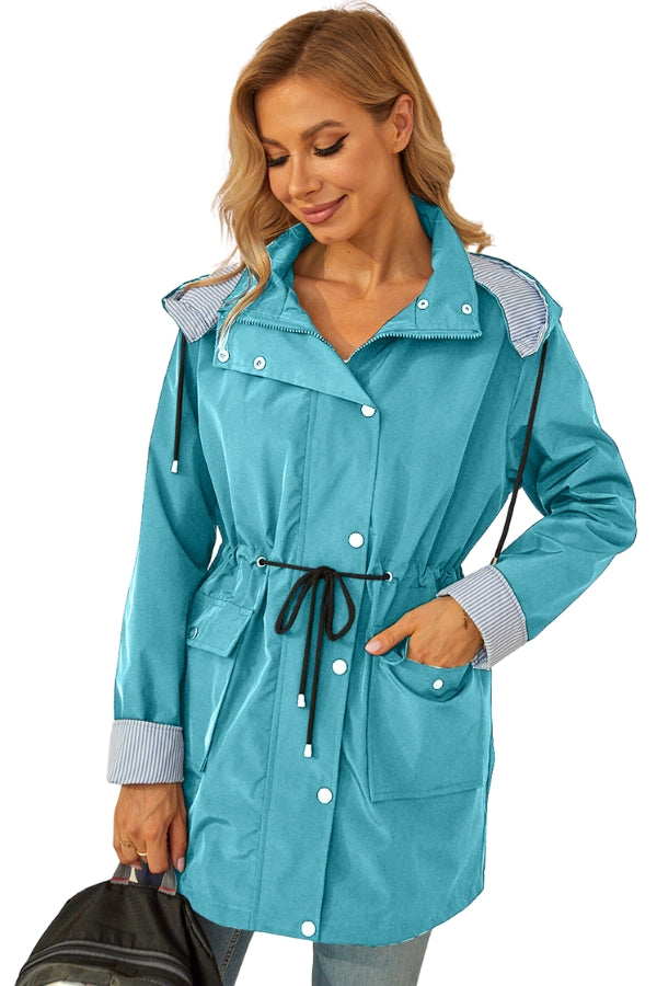 STRIPED TURQUOISE OASIS WINDBREAKER JACKET